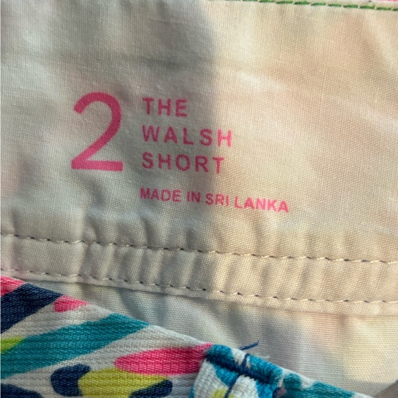 Lilly Pulitzer The Walsh Blue, Pink, & Green Summer Short in Indigo Palm Print 2 - Picture 6 of 7